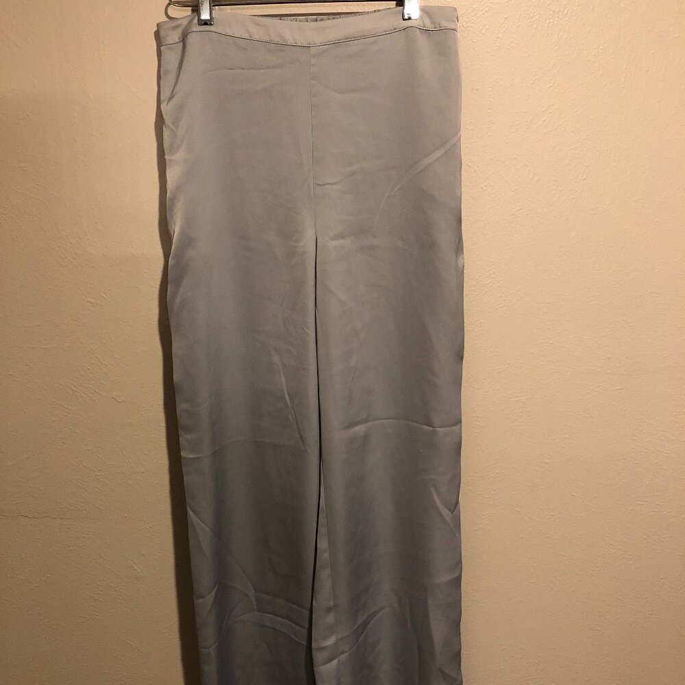 OAK + FORT Satin crepe Wide Leg Grey Pant